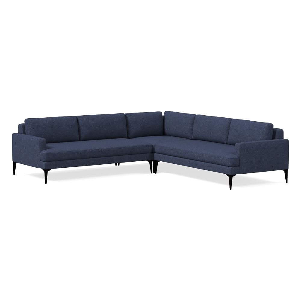 Andes 105" Multi Seat 3-Piece L-Shaped Sectional, Standard Depth, Deco Weave, Midnight, Dark Pewter - Image 0