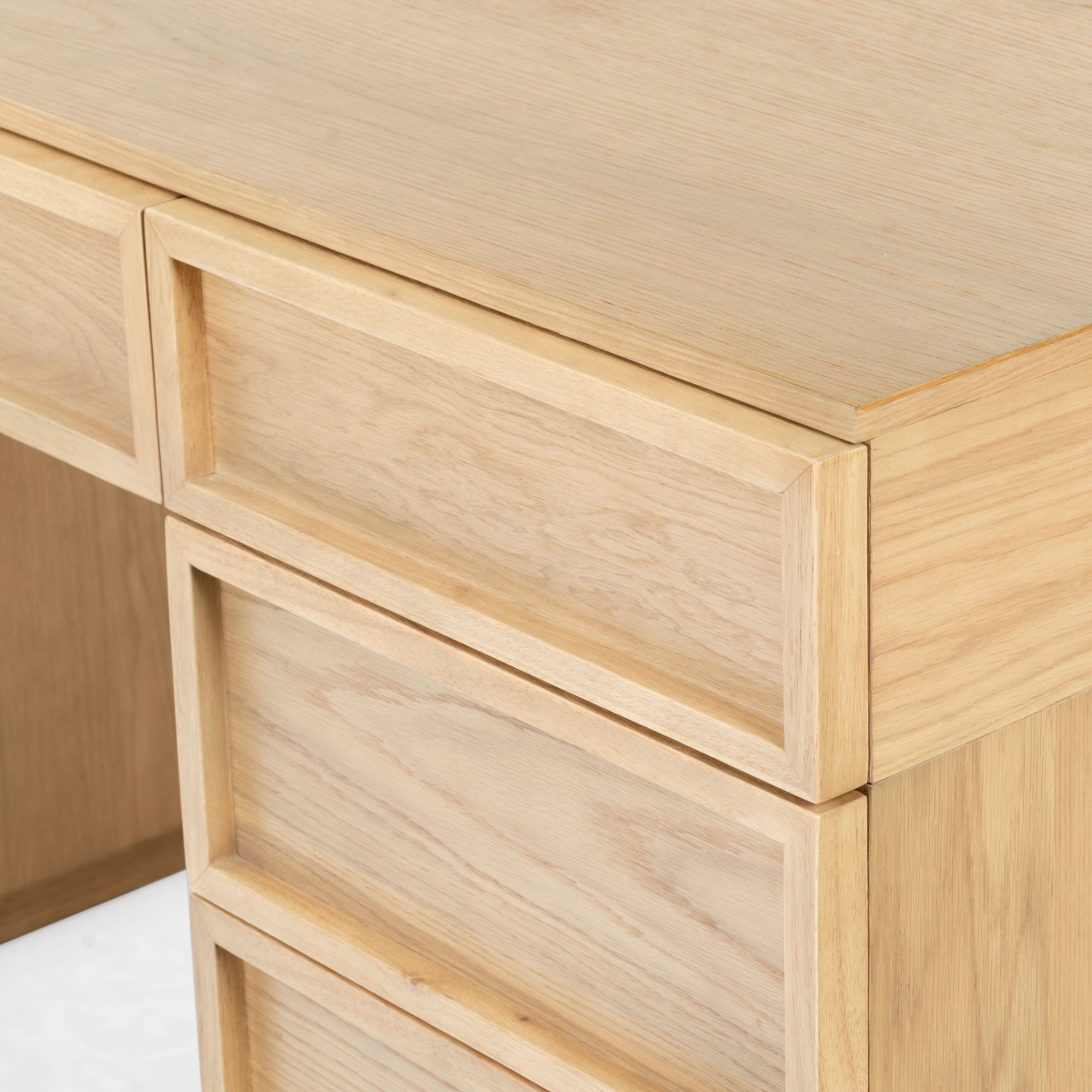 Zeus 7 Drawer Wood Desk - Natural - Image 2