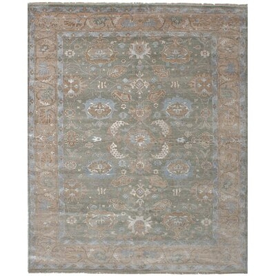 One-of-a-Kind Quincy Hand-Knotted 1980s Baluch Green 8' x 9'11" Viscose Area Rug - Image 0