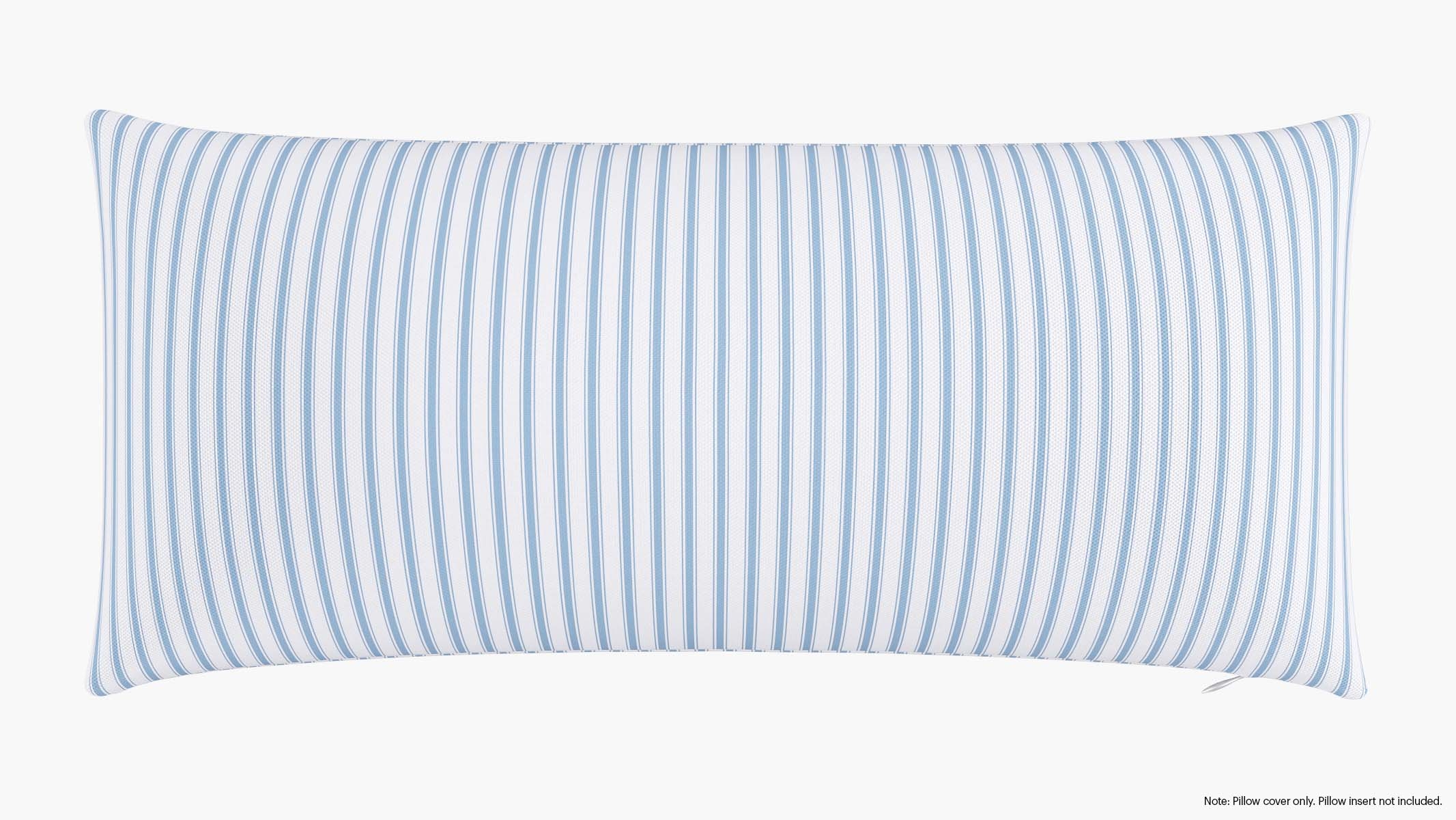 Throw Pillow Cover 14" x 30", Cornflower Classic Ticking Stripe, 14" x 30" - Image 0