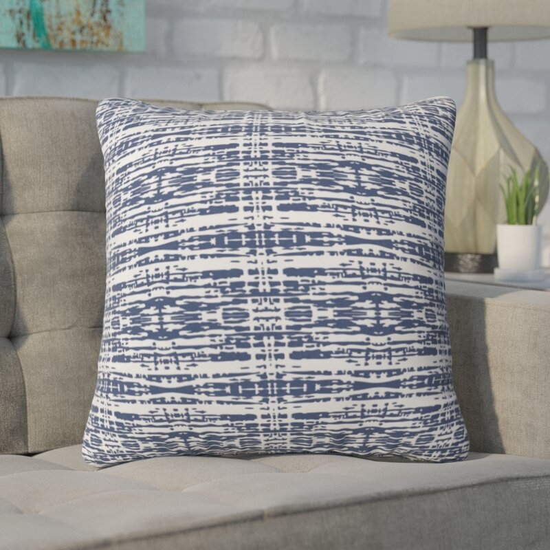 Flemings Woven Outdoor Throw Pillow, Blue, 16" x 16" - Image 2