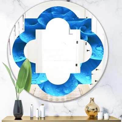 Quatrefoil Flower and Petals Eclectic Frameless Wall Mirror - Image 0