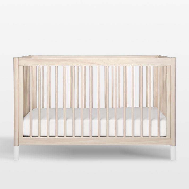 Babyletto Gelato White & Washed Natural Wood 4-in-1 Convertible Baby Crib with Toddler Bed Conversion Kit - Image 3