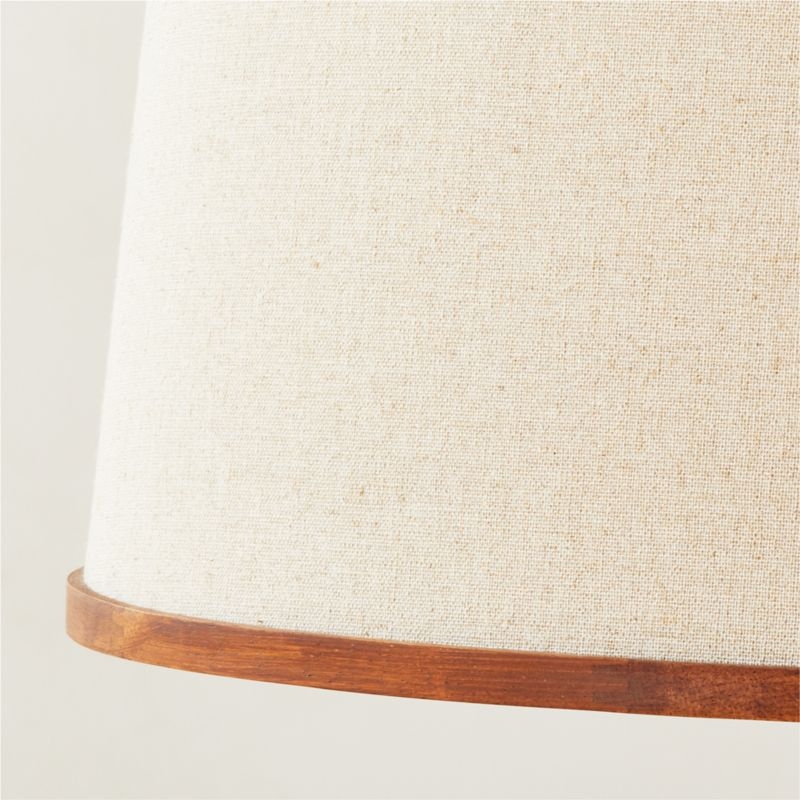 Bruna Walnut Wood and Linen Floor Lamp - Image 2