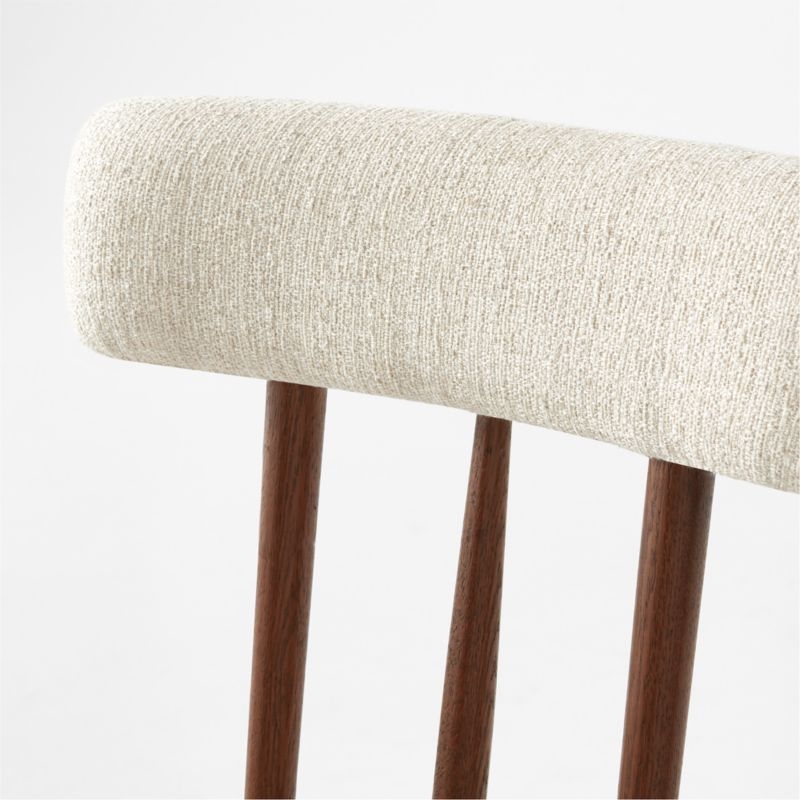 Arcos Oak Wood and Ivory Upholstered Dining Chair Set of 4 - Image 2