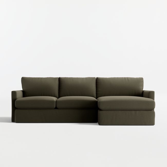 Lounge Deep 2-Piece Slipcovered Sectional Sofa with Chaise Lounge - Image 0