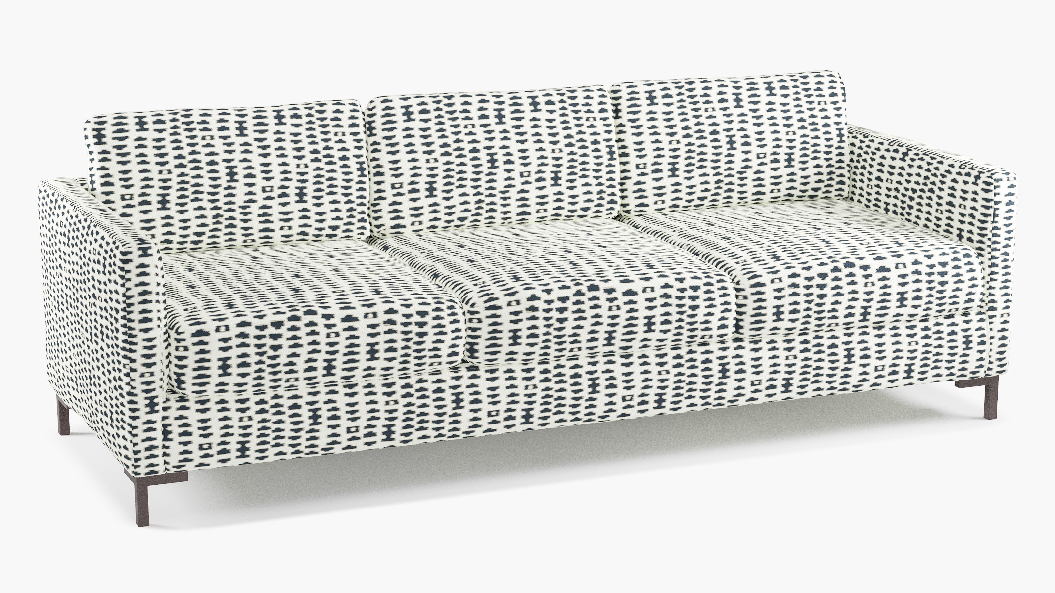 Modern Sofa, Ivory Odalisque, Bronze L Leg - Image 1