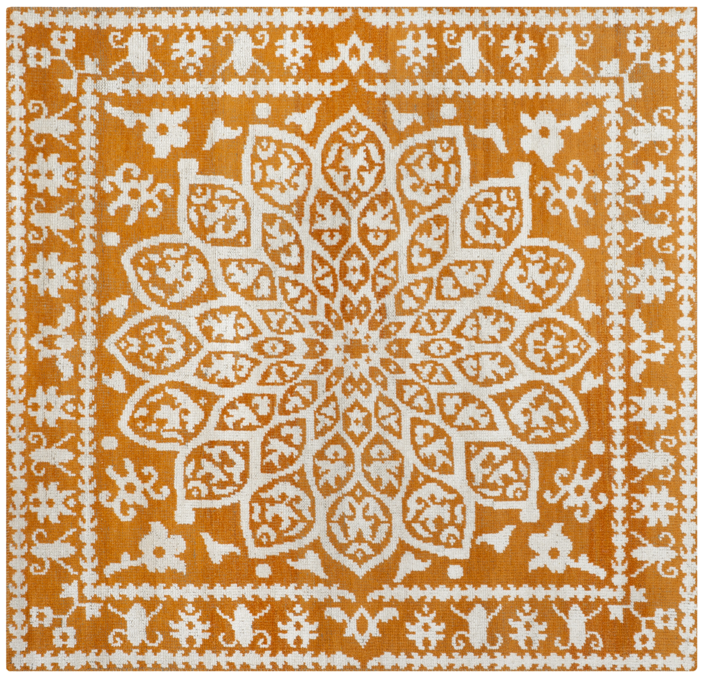 Arlo Home Hand Knotted Area Rug, STW207A, Copper,  6' X 6' Square - Image 0