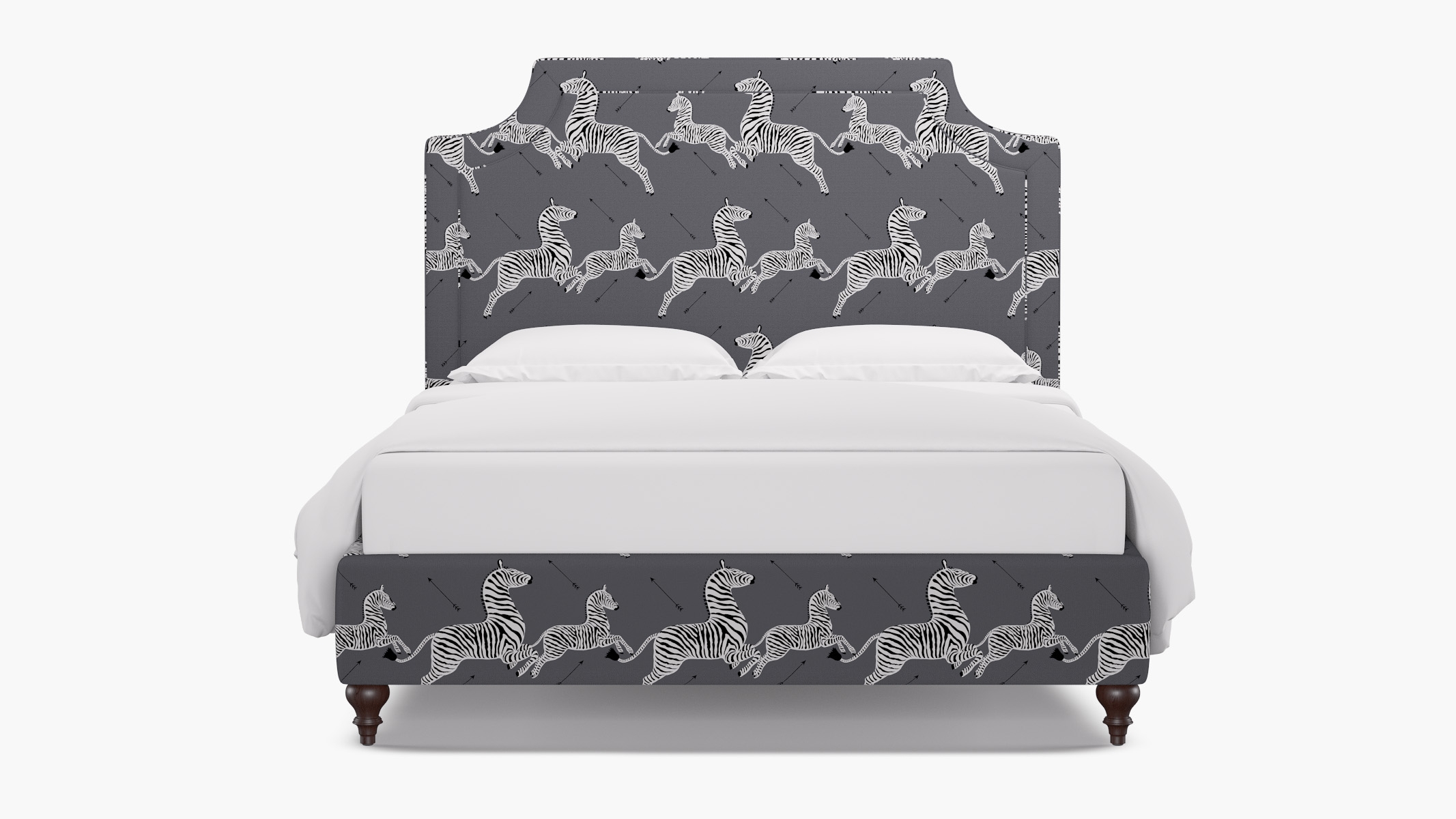 Deco Bed, Slate Zebra, Espresso Traditional Turned Leg, Twin - Image 0