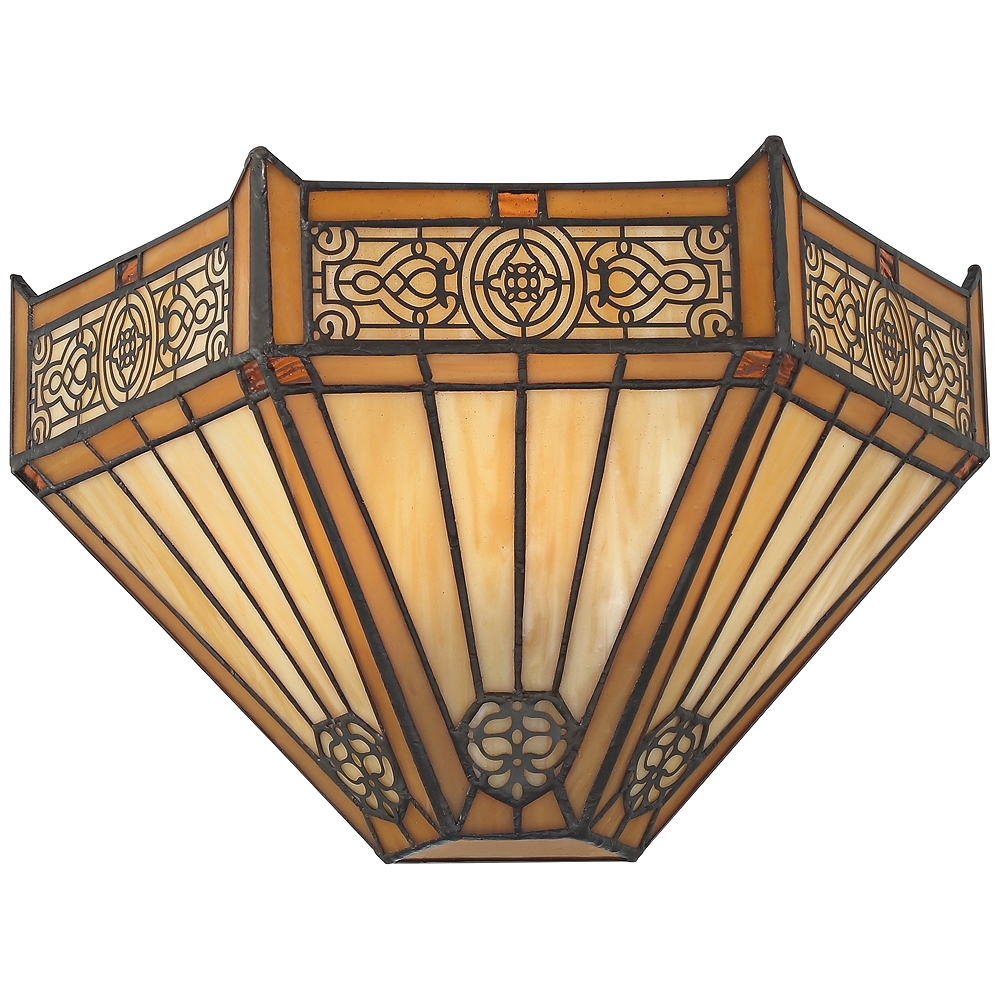 Robert Louis Tiffany Stratford 7 1/2"H Mission Art Glass Wall Sconce - Image 0