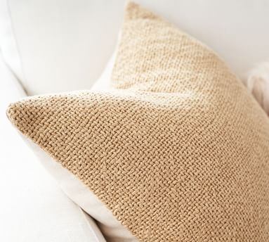 Faye Textured Linen Pillow Cover, 20 x 20", Camel - Image 3