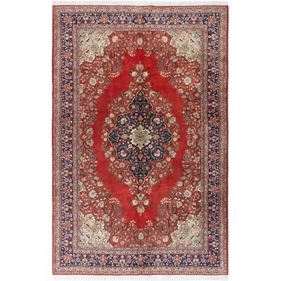 One-of-a-Kind Guernsey Hand-Knotted 1970s Hereke Red/Gray/Purple 6'11" x 10'11" Wool Area Rug - Image 0