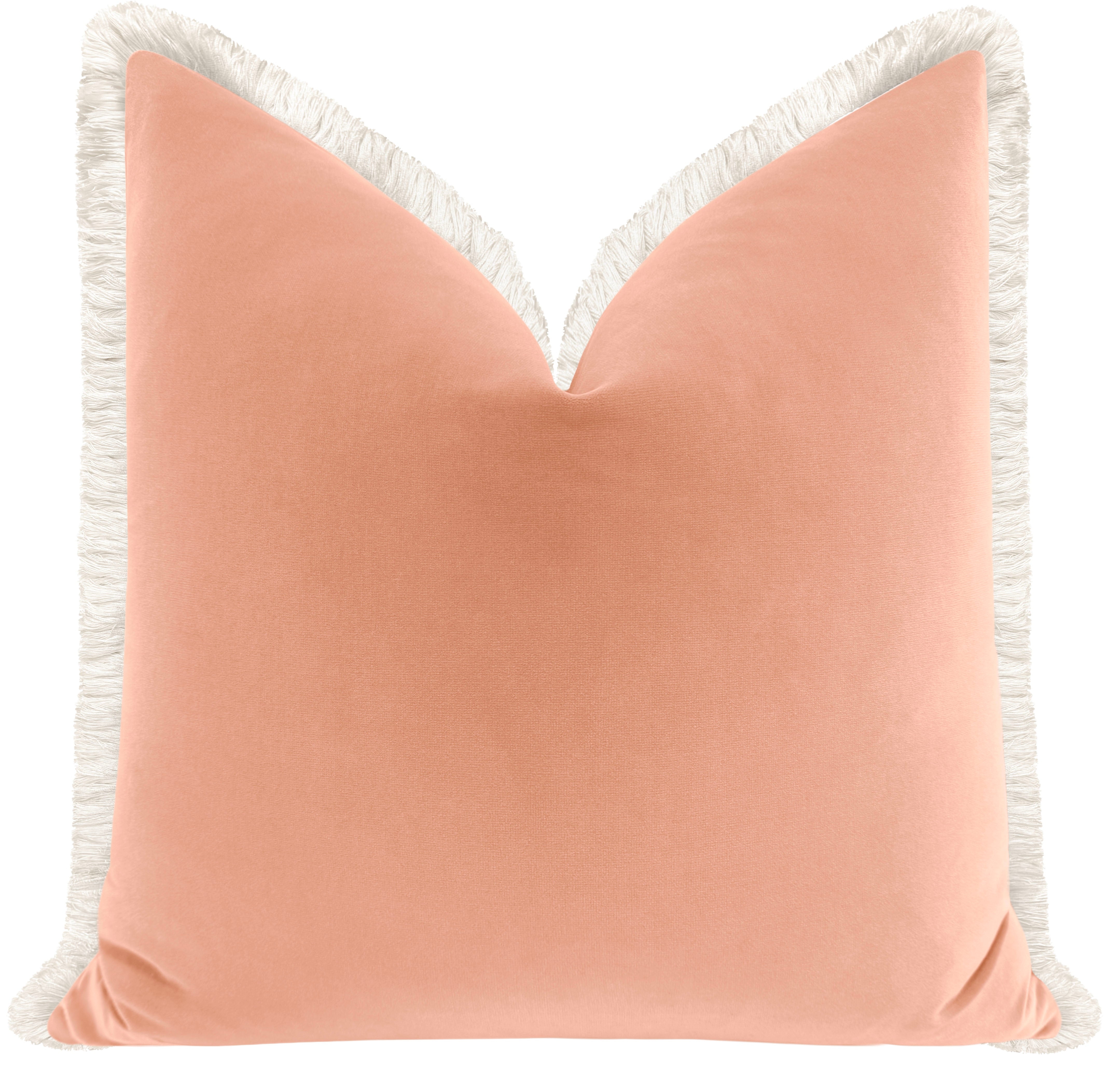 SIGNATURE VELVET // CHIFFON + FRINGE - LITTLE LUMBAR 12" X 18" / Bone Fringe - Image 3