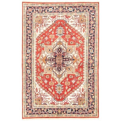 One-of-a-Kind Bevin Hand-Knotted 2010s Serapi Red 6' x 9'2" Wool Area Rug - Image 0