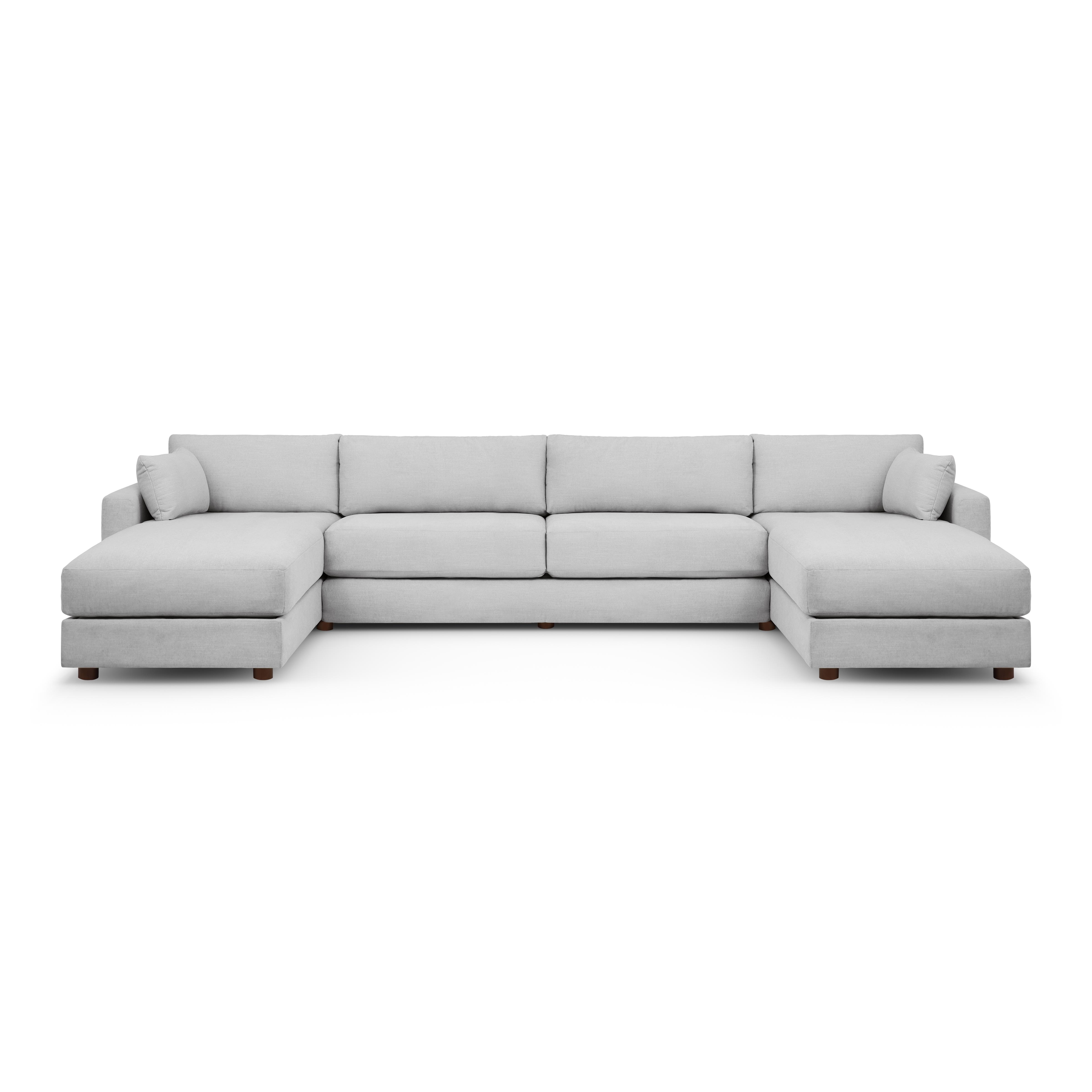 Span Sleeper Double Storage Sectional - Crushed Gravel - Performance Chenille - Image 0