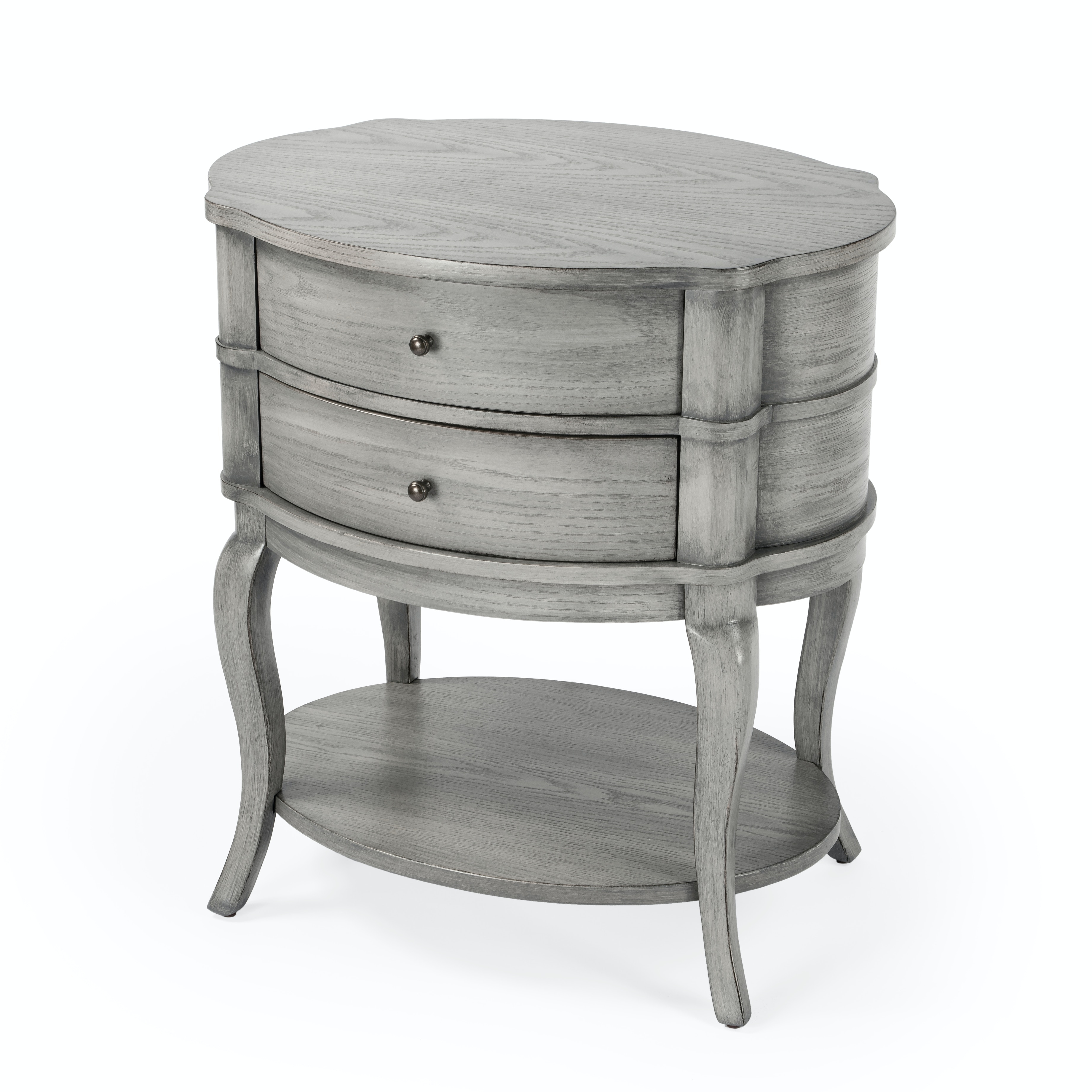 Jarvis Gray Oval Side Table - Image 0
