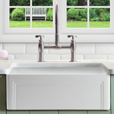Floretta 30" L x 18" W Farmhouse Kitchen Sink With Grid and Strainer - Image 0