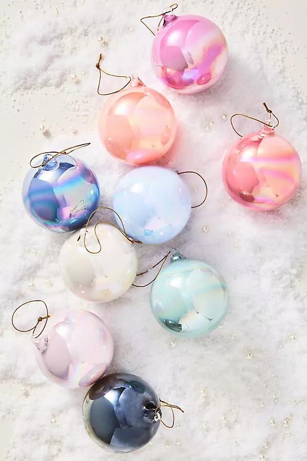 3" Shining Ball Ornaments, Set of 9 - Image 0
