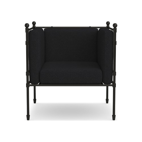 Calistoga Club Chair Cushion, Perennials Performance Basketweave, Black - Image 0