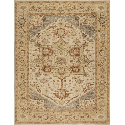 International Hand-Knotted Wool Ivory/Gold Area Rug - Image 0