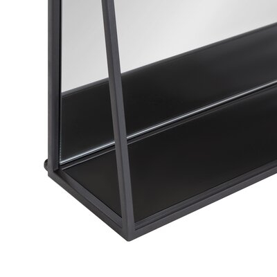 Metal Framed Modern Beveled With Shelf Accent Mirror - Image 0