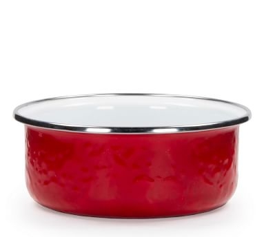 Solid Enamel Soup Bowls, Set of 4 - Red - Image 4