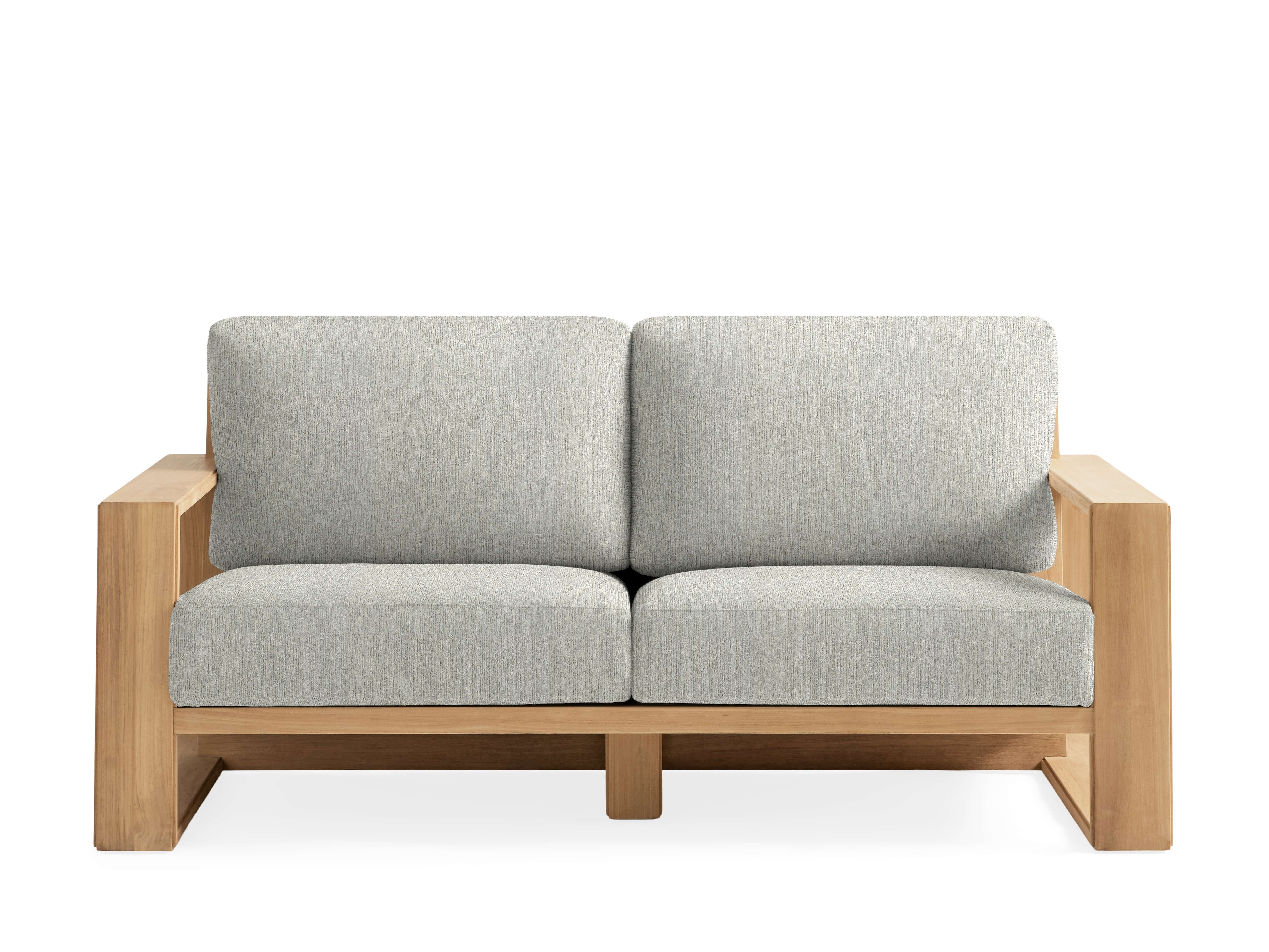 Canyon Outdoor Sofa Teak in Natural  Twilly Snow/72" - Image 0