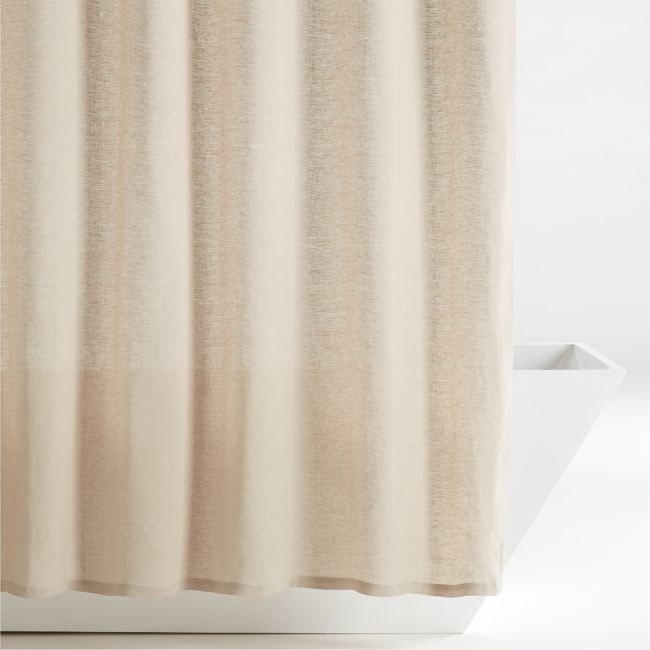 EUROPEAN FLAX ™-Certified Linen Warm Oat Grey Shower Curtain - Image 0