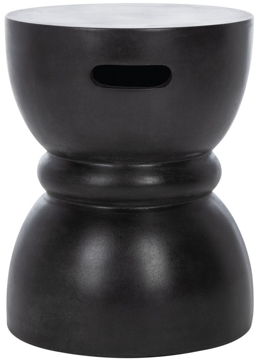 Haruki In/Outdoor Accent Stool - Black - Safavieh - Image 0