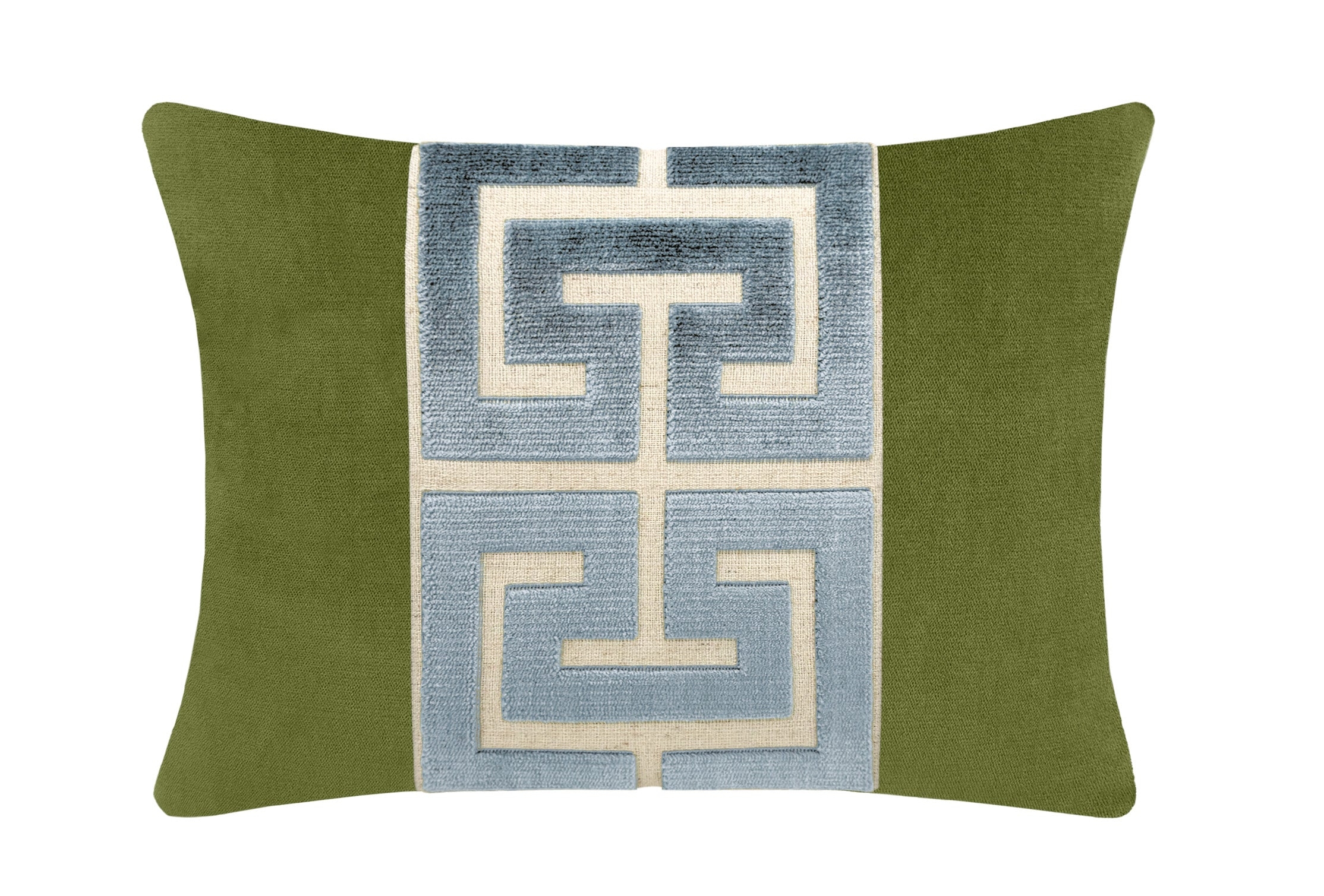 THE MINI :: SOCIETY VELVET // OLIVE + GREEK TRIM - THE MINI 10" X 12" / Delft - Image 0