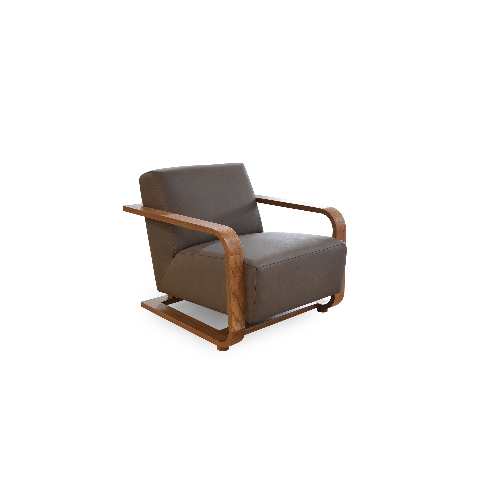Eckersley Lounge Chair Cool Brown Leather - Image 1