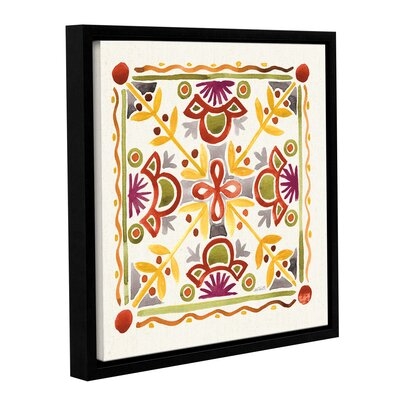 Fall Blooms Tile V Gallery Wrapped Floater-Framed Canvas - Image 0