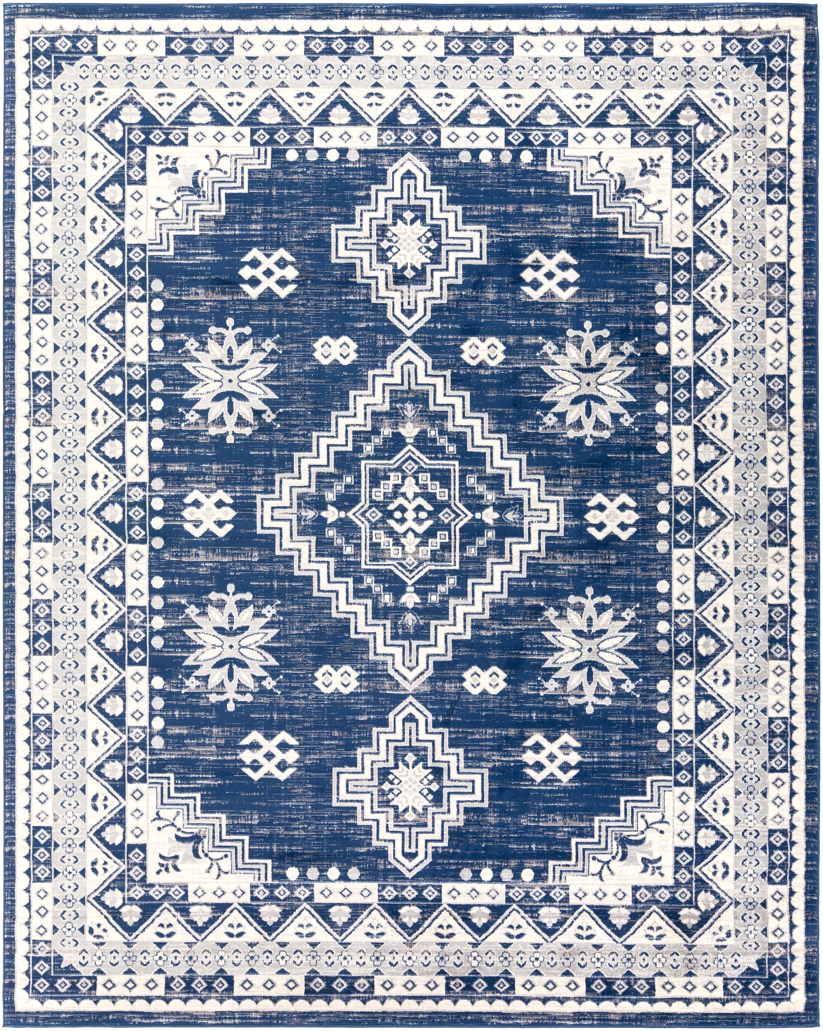 Roma Blue Indoor 8'11" x 12'4" Machine Woven Rug - Image 0