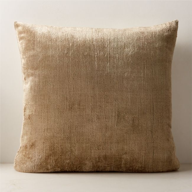 Truette Light Olive Green Turkish Silk Throw Pillow with Down-Alternative Insert 23''x23" - Image 0