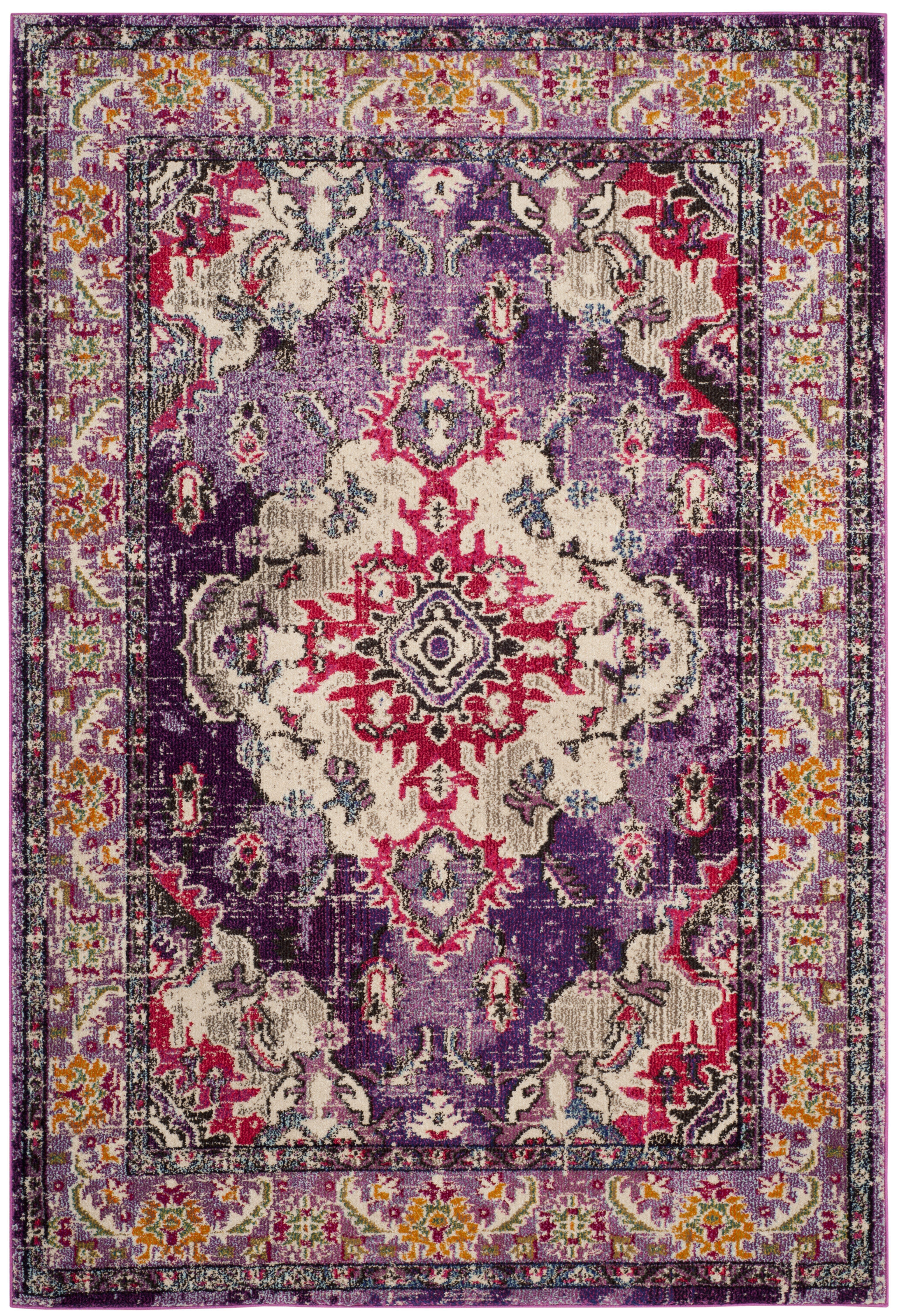 Arlo Home Woven Area Rug, MNC243P, Violet/Fuchsia,  4' X 5' 7" - Image 0
