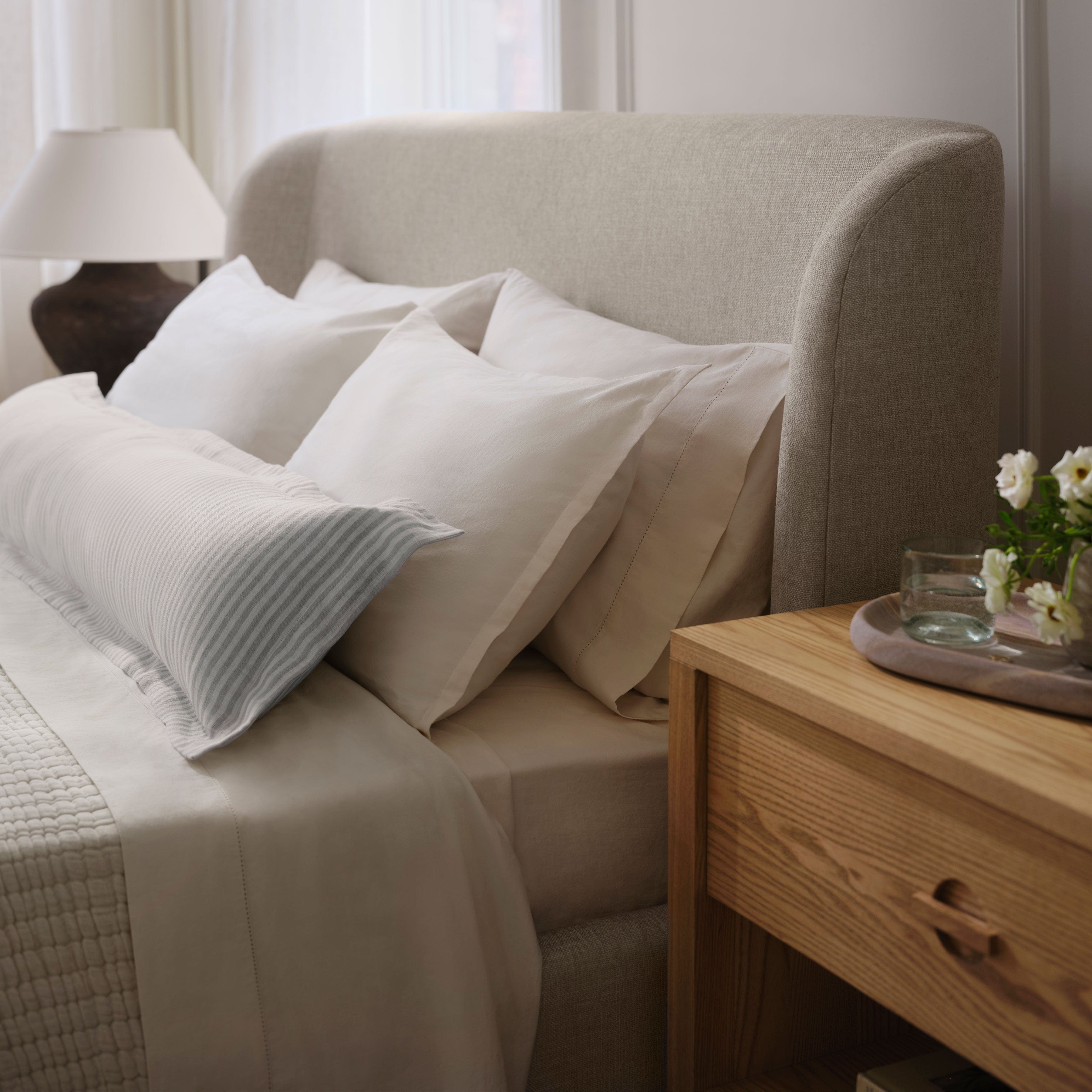 The Citizenry Stonewashed Organic Cotton Percale Shams | King Set | Ivory - Image 2