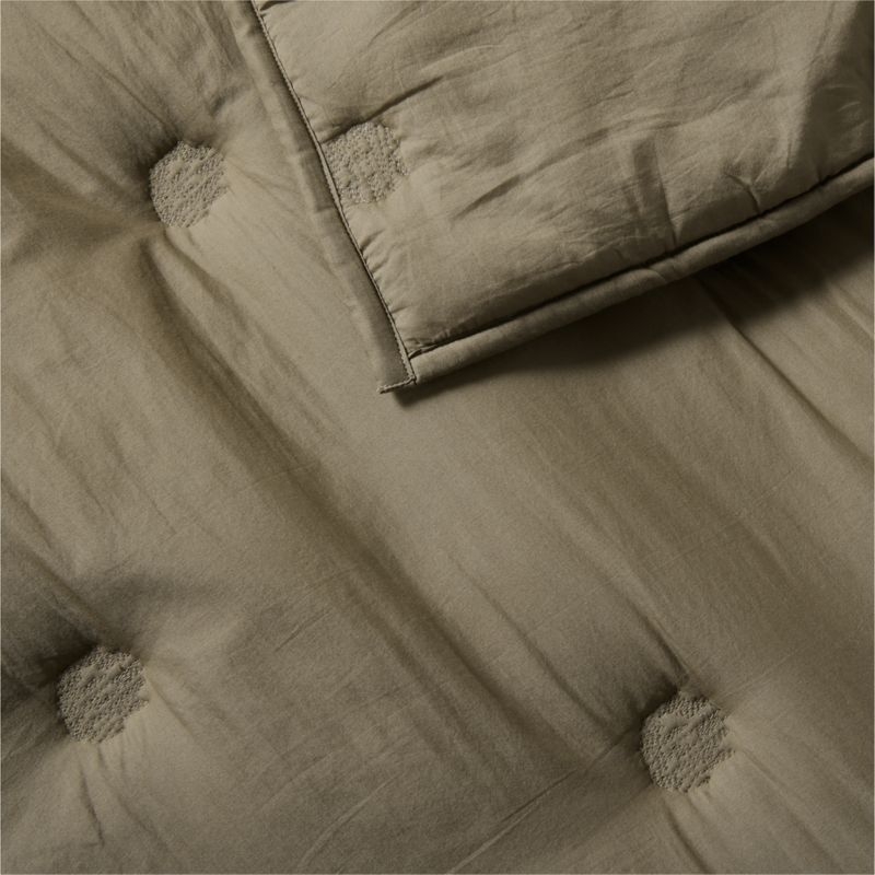 Organic Cotton Voile Garden Green King Bed Pillow Sham - Image 4