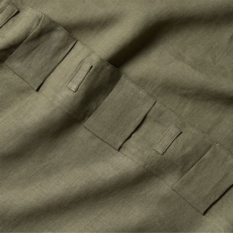 EUROPEAN FLAX™-Certified Linen Olive Green Window Curtain Panel 48"x84" - Image 4
