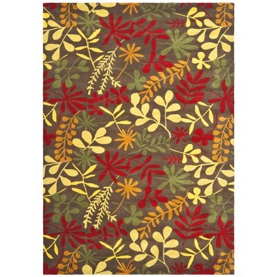 Avayah Floral Handmade Tufted Wool Red/Yellow/Green Area Rug - Image 0