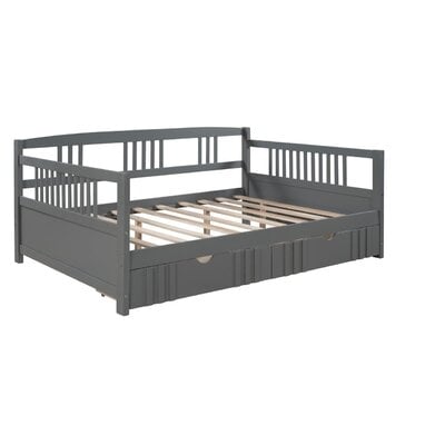 Full Size Daybed Wood Bed With Two Drawers - Image 0