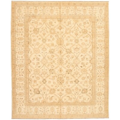 One-of-a-Kind Affie Hand-Knotted 2010s Chobi Ivory 8'4" x 9'10" Wool Area Rug - Image 0