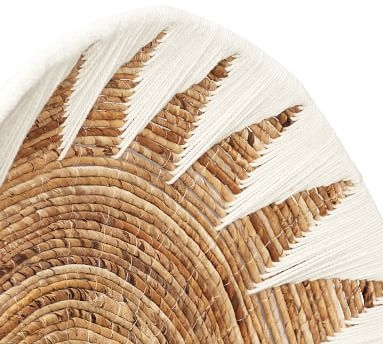Sunny Handwoven Basket Wall Art, Natural & White, Set of 3 - Image 3