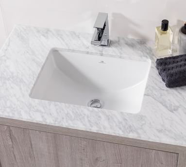 Liland 31" Single Sink Vanity, Oak/Marble - Image 1