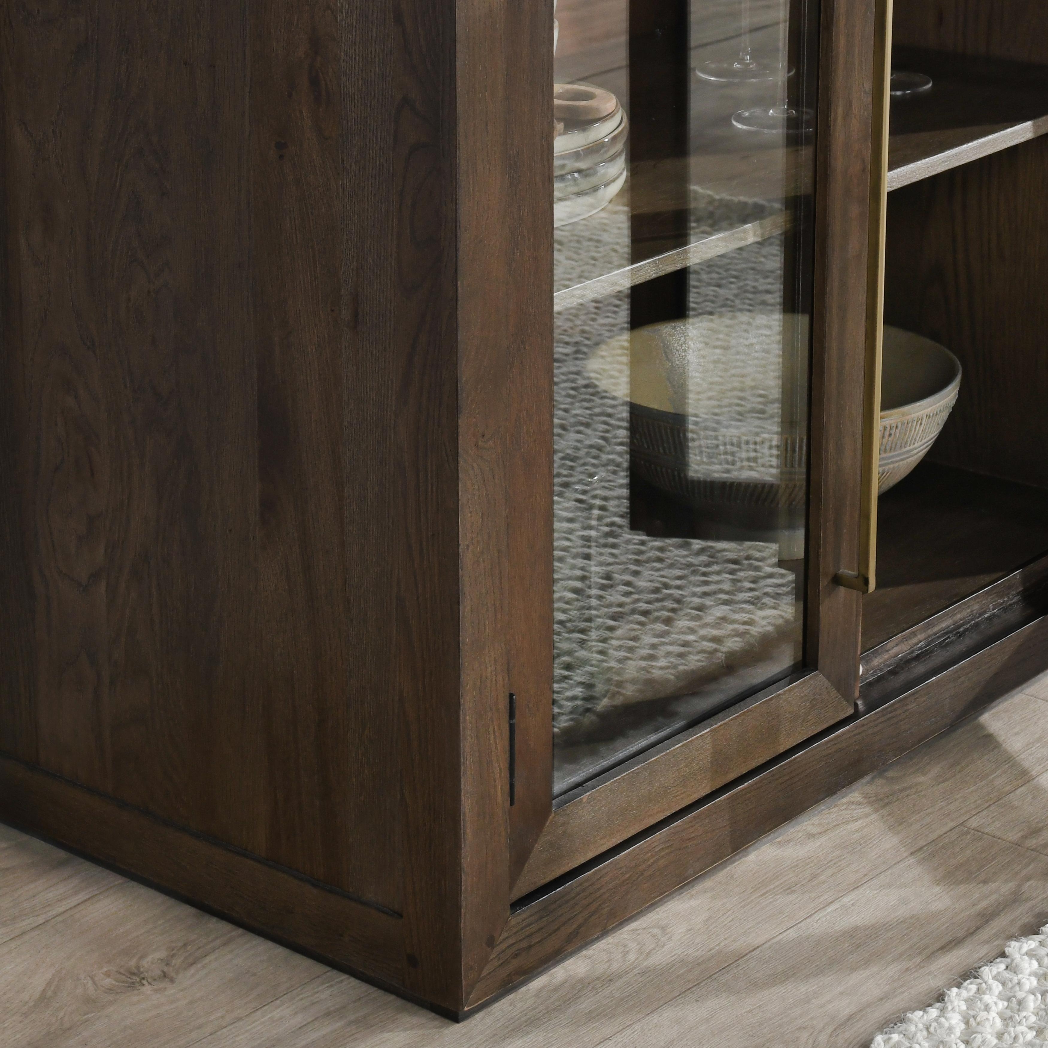 Bradley Oak Wood 2Dr Cabinet Cocoa Brown - Image 10