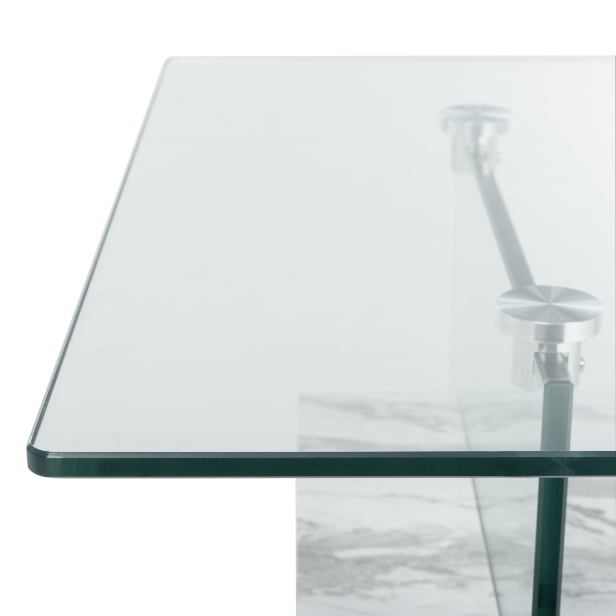 Kayley Coffee Table - Glass / White - Safavieh - Image 2