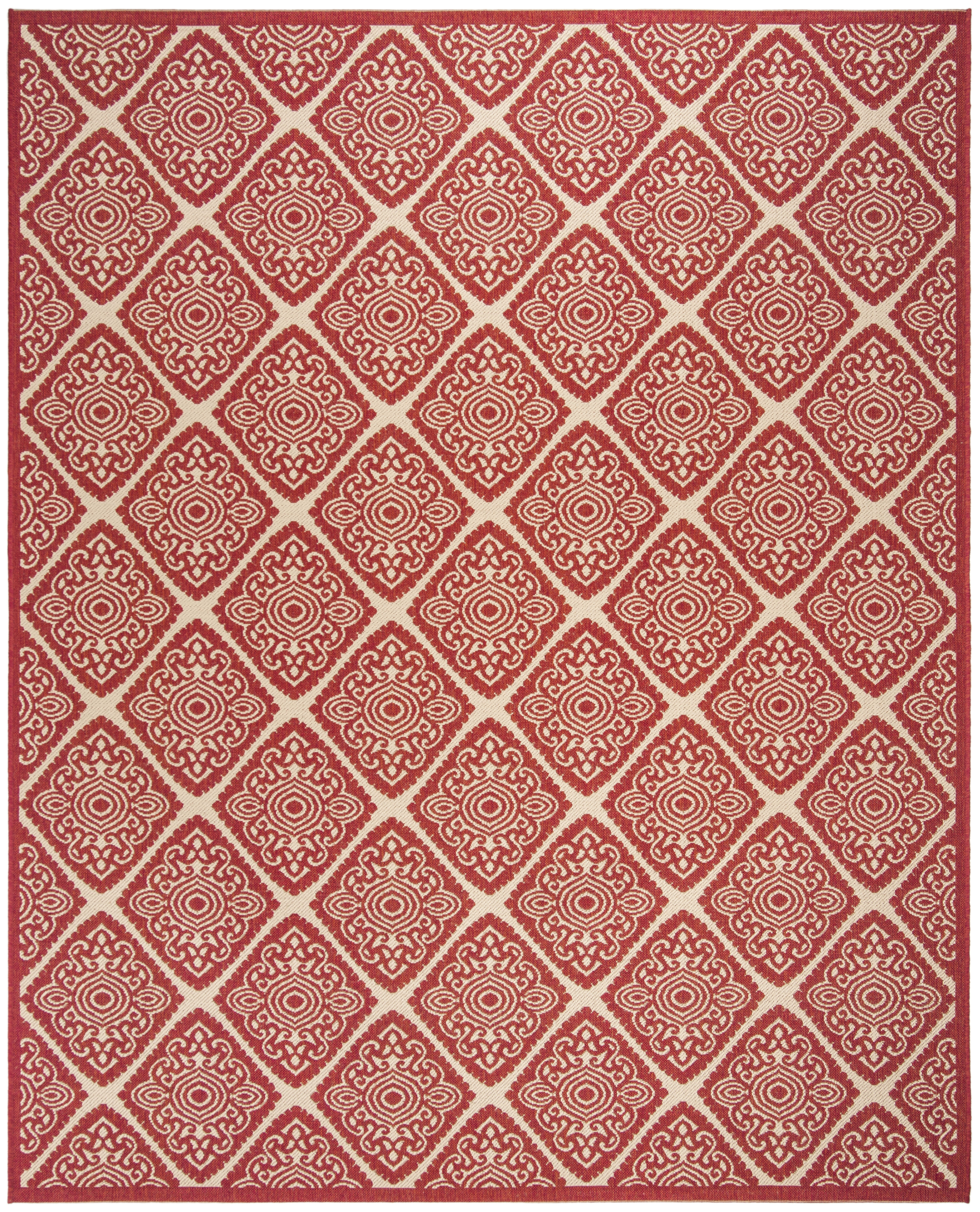 Arlo Home Indoor/Outdoor Woven Area Rug, LND132Q, Red/Cream,  9' X 12' - Image 0