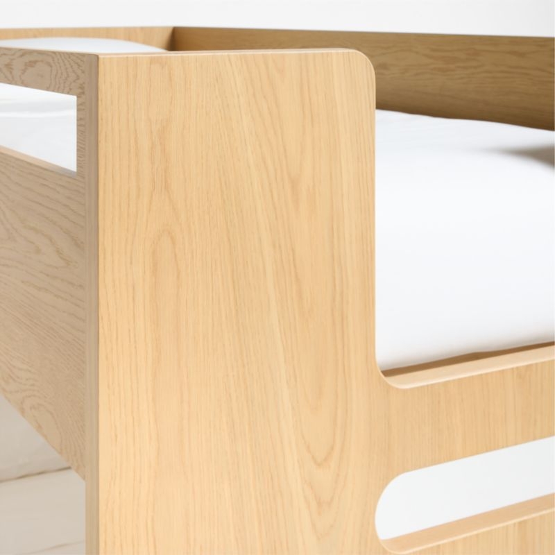 Bridgeman Natural Oak Wood Kids Twin Bunk Bed with Storage Trundle - Image 7