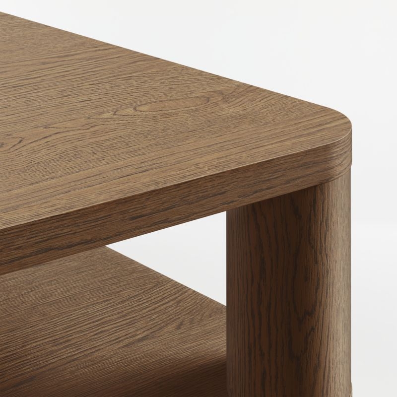 Oakhurst Brown Oak Wood 46" Square Coffee Table - Image 2