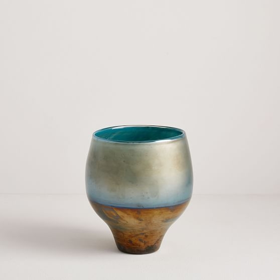 Pearlescent Vase, Round Vase, Blue, Set of 2 - Image 0