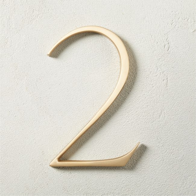 Heymland 6" Brushed Brass House Number 2 - Image 0